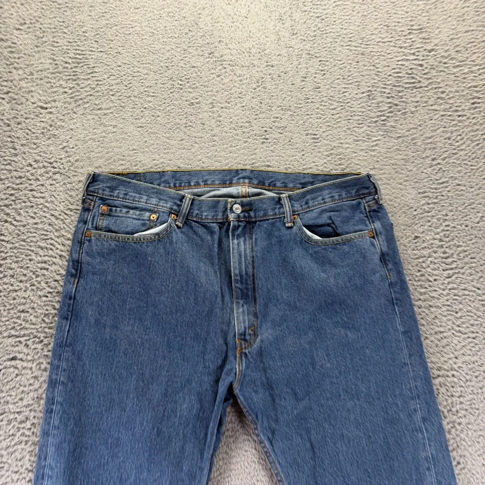 Levi's 505 Jeans Mens 42x30 Blue Cotton Denim Straight Utility Travel Workwear